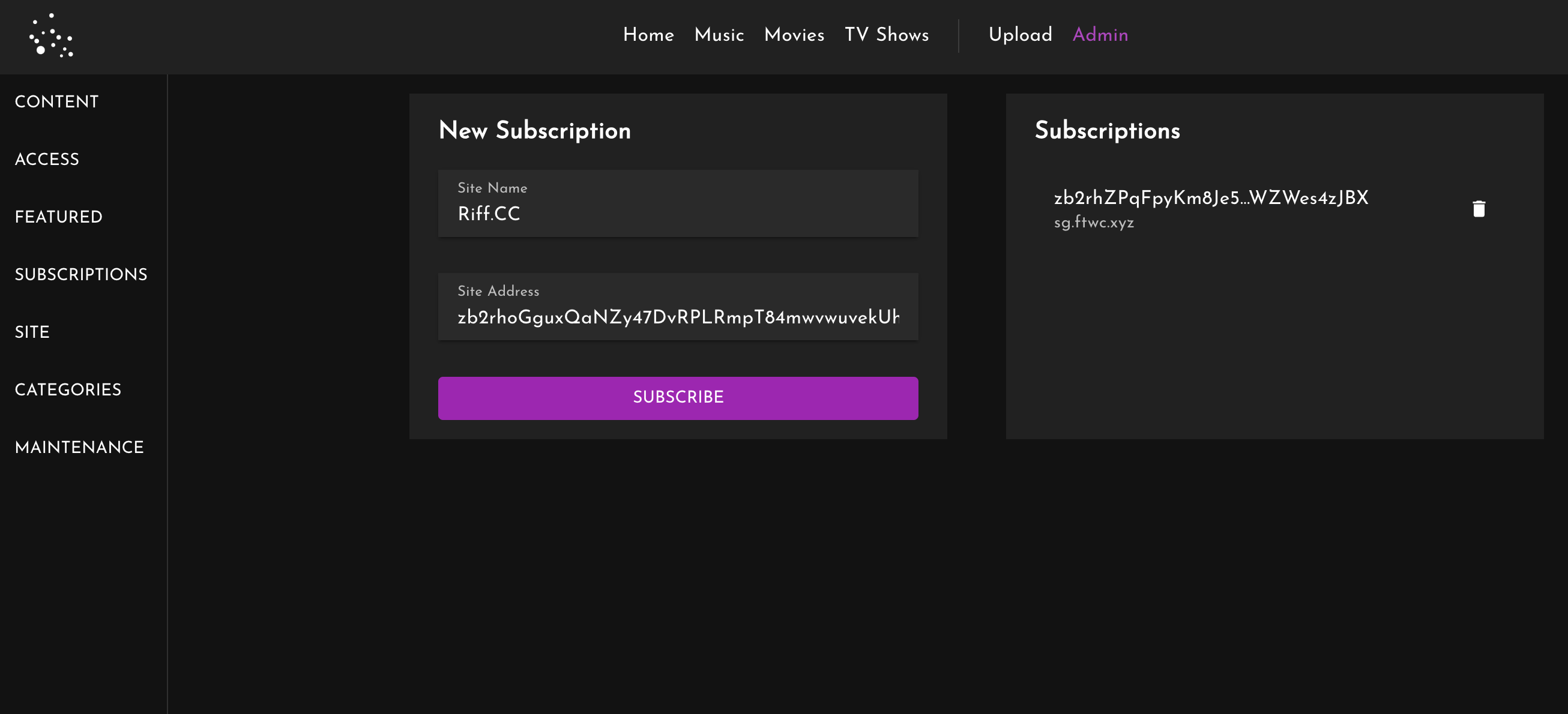 Adding a subscription