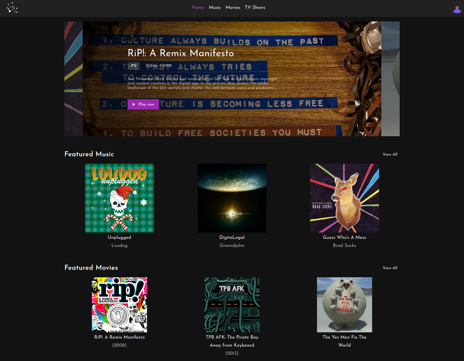A screenshot of the Riff.CC development site